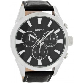 OOZOO Timepieces 48mm Black Leather Strap C7473